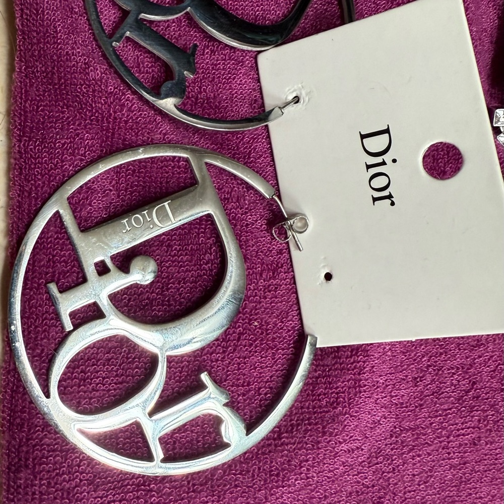 Dior Silver and Purple Earrings - Picture 2 of 2
